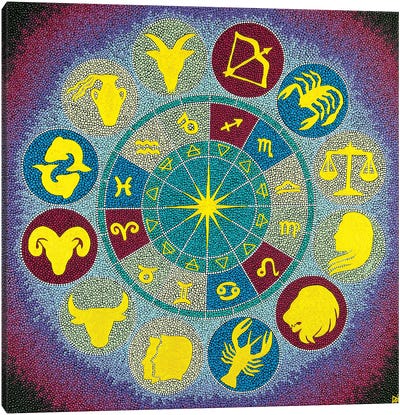 Zodiac Canvas Art Print - Mandala Art