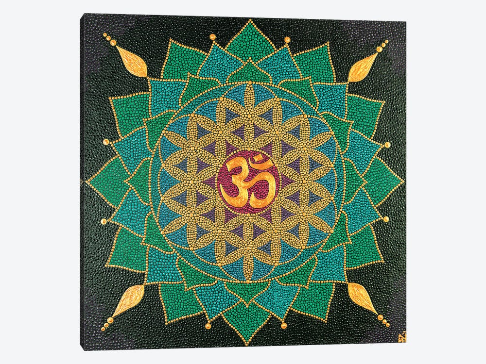 Mandala Flower Of Life Om by Nadya Al-Haroun 1-piece Canvas Art
