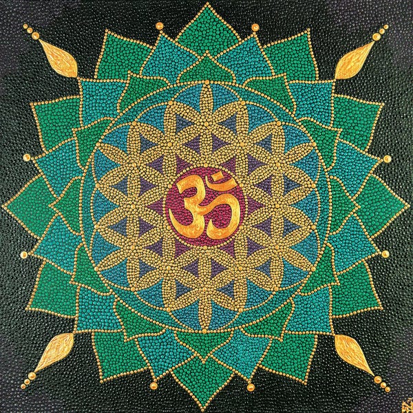 Mandalas: Mandala Flower Of Life Om by Nadya Al-Haroun