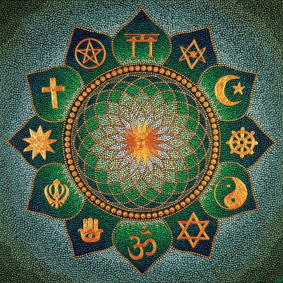 Mandala Religion by Nadya Al-Haroun art print
