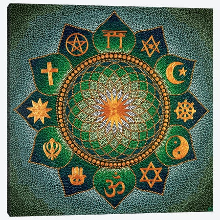 Mandala Religion Canvas Print #NAH29} by Nadya Al-Haroun Art Print