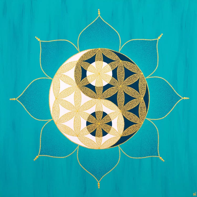 Yinyang Flower Of Life II by Nadya Al-Haroun wall art