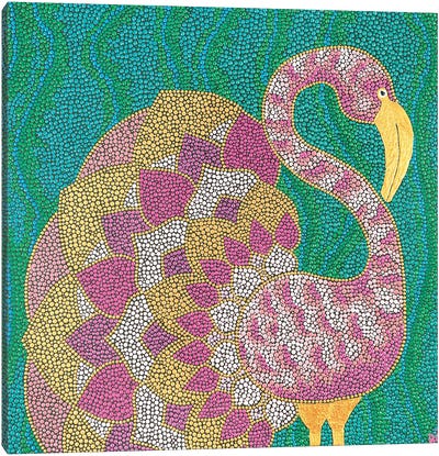 Flamingo Canvas Art Print - Mandala Art