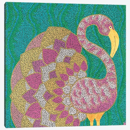 Flamingo Canvas Print #NAH3} by Nadya Al-Haroun Art Print