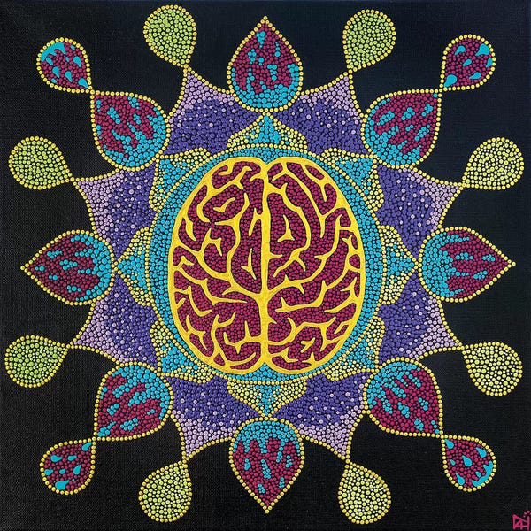 Mandalas: Golden Brain Mandala by Nadya Al-Haroun