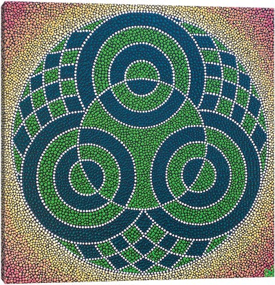 Three Circles Canvas Art Print - Mandala Art
