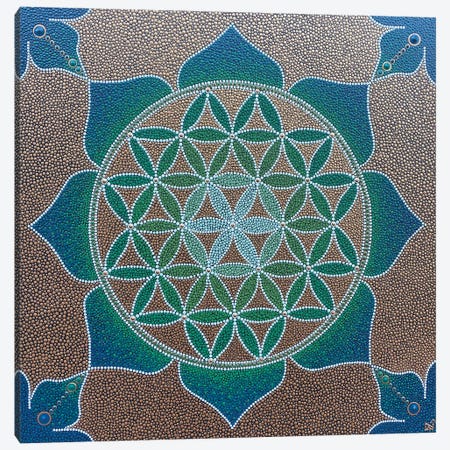 Flower Of Life Mandala Canvas Print #NAH48} by Nadya Al-Haroun Canvas Print