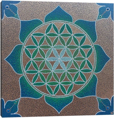 Flower Of Life Mandala Canvas Art Print - Mandala Art