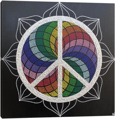 Rainbow Peace Canvas Art Print - Peace Sign Art