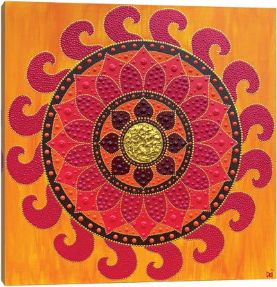 Fire Flower Canvas Art Print - Mandala Art