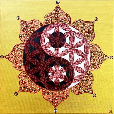 Yin Yang Flower by Nadya Al-Haroun art print