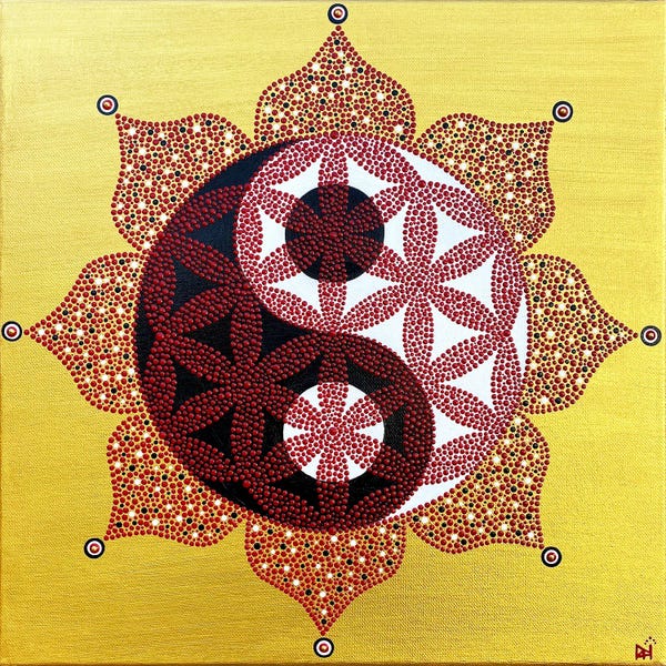 Zen Bedroom: Yin Yang Flower by Nadya Al-Haroun