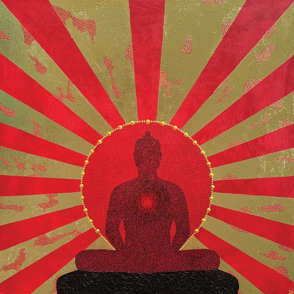 Buddha With Golden Sun