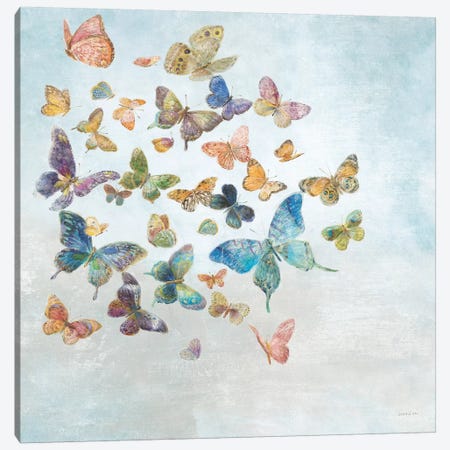 Beautiful Butterflies v3 Sq Light Canvas Print #NAI104} by Danhui Nai Art Print