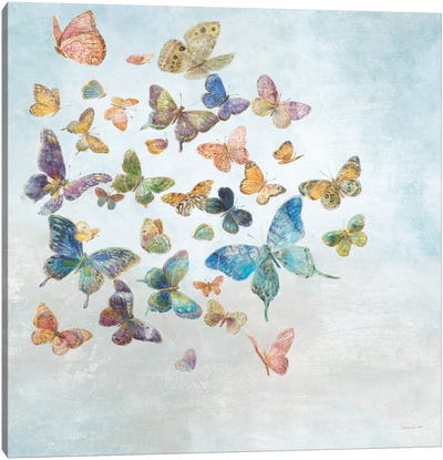 Beautiful Butterflies v3 Sq Light Canvas Art Print - Butterfly Art