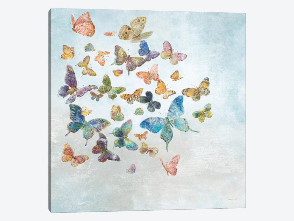 Beautiful Butterflies v3 Sq Light by Danhui Nai 1-piece Canvas Art Print