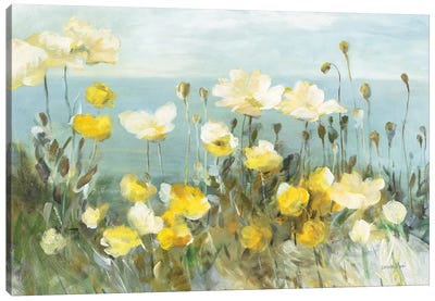 Field of Poppies Bright Canvas Art Print - Wildflowers