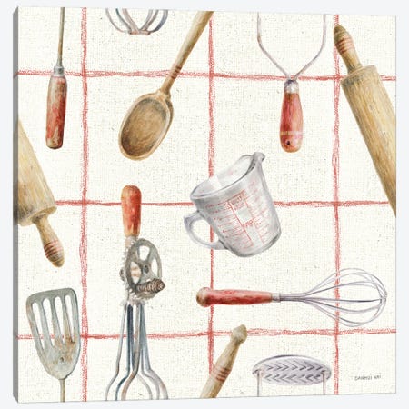 Kitchen Floursack Pattern IVA Canvas Print #NAI127} by Danhui Nai Canvas Print
