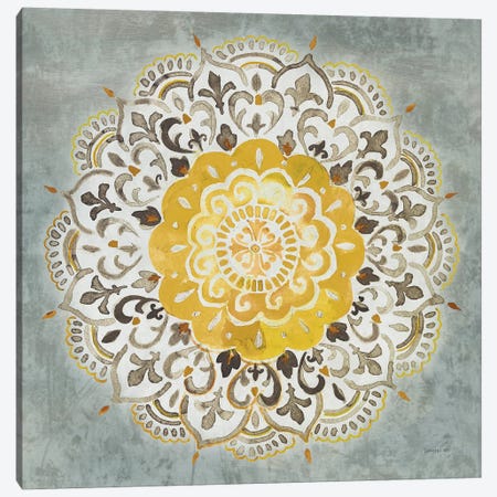 Mandala Delight IV Yellow Gray Canvas Print #NAI132} by Danhui Nai Canvas Art Print