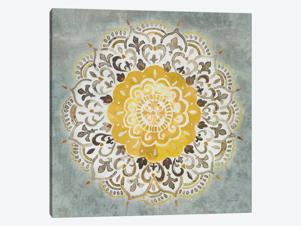 Mandala Delight IV Yellow Gray by Danhui Nai 1-piece Canvas Artwork