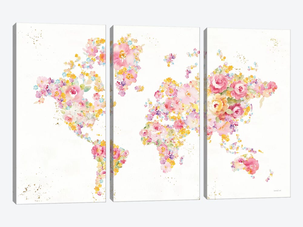 Midsummer World - No Border by Danhui Nai 3-piece Canvas Print