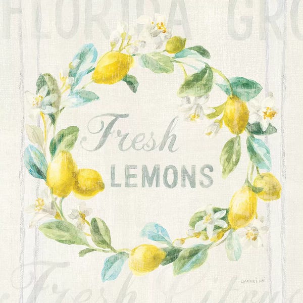 Modern Farmhouse Décor: Floursack Lemon V by Danhui Nai