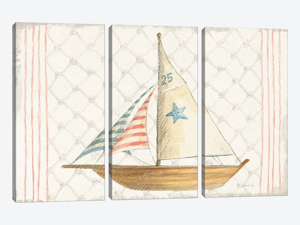 Floursack Nautical XII by Danhui Nai 3-piece Canvas Artwork