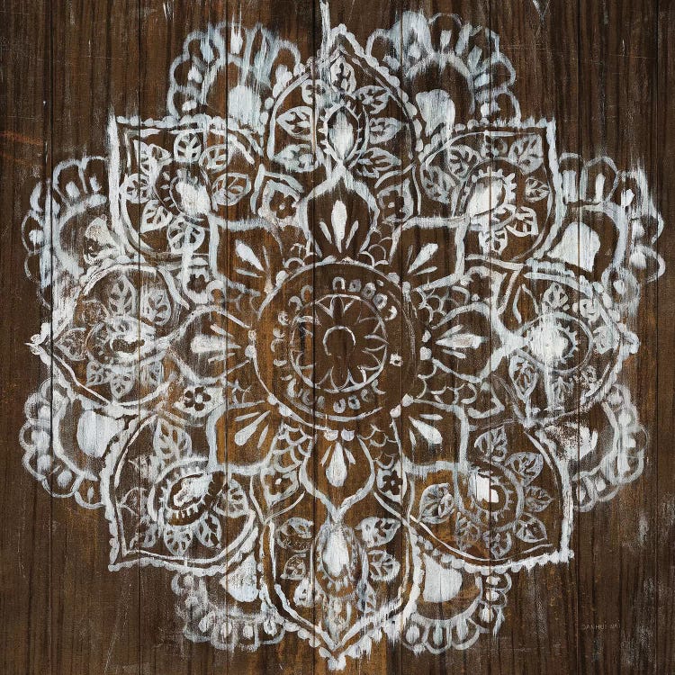 Mandala on Dark Wood