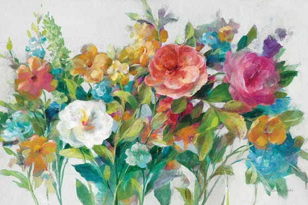 Traditional Décor: Country Florals Neutral by Danhui Nai