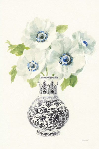 Danhui Nai: Floral Chinoiserie I Black Crop by Danhui Nai