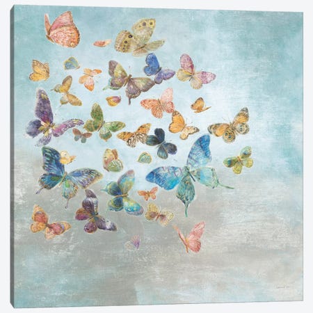 Beautiful Butterflies Square Canvas Print #NAI20} by Danhui Nai Canvas Art