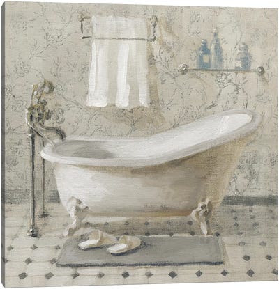 Victorian Bath III Neutral Canvas Art Print - Interiors