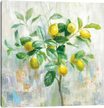 Lemon Branch Canvas Art Print - Food Art