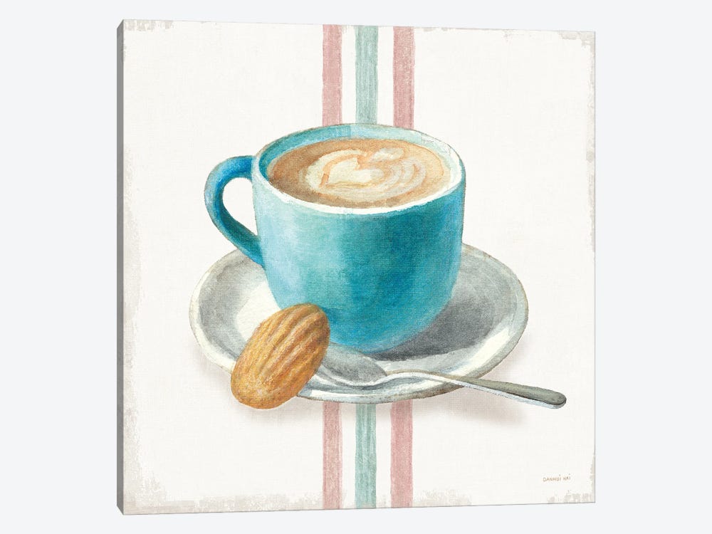 Wake Me Up Coffee I with Stripes by Danhui Nai 1-piece Art Print