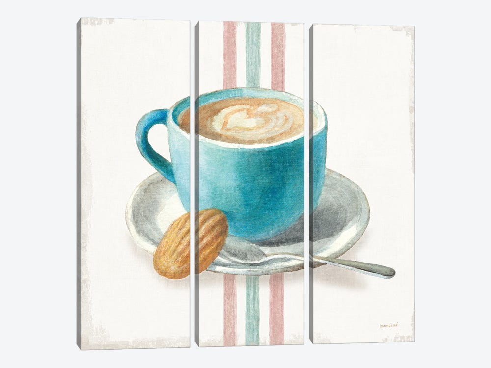 Wake Me Up Coffee I with Stripes by Danhui Nai 3-piece Art Print