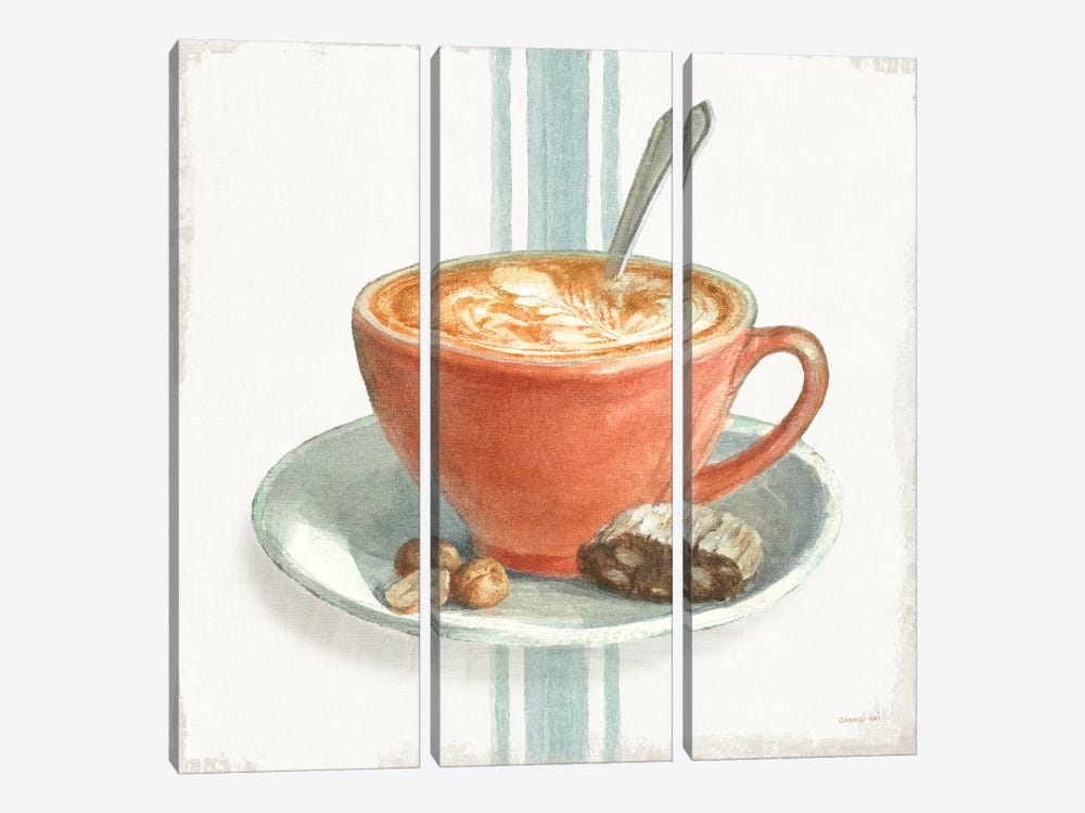 Wake Me Up Coffee III with Stripes by Danhui Nai 3-piece Art Print