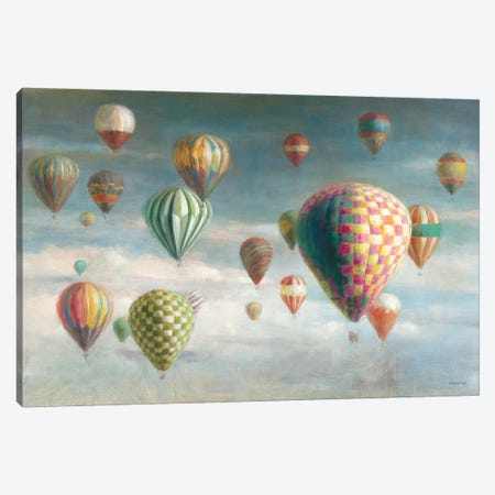 Hot Air Balloons with Pink Crop Canvas Print #NAI23} by Danhui Nai Canvas Artwork