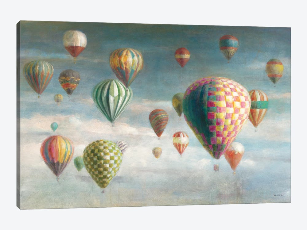 Hot Air Balloons with Pink Crop by Danhui Nai 1-piece Canvas Art