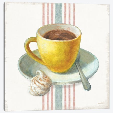 Wake Me Up Coffee IV with Stripes Canvas Print #NAI240} by Danhui Nai Art Print