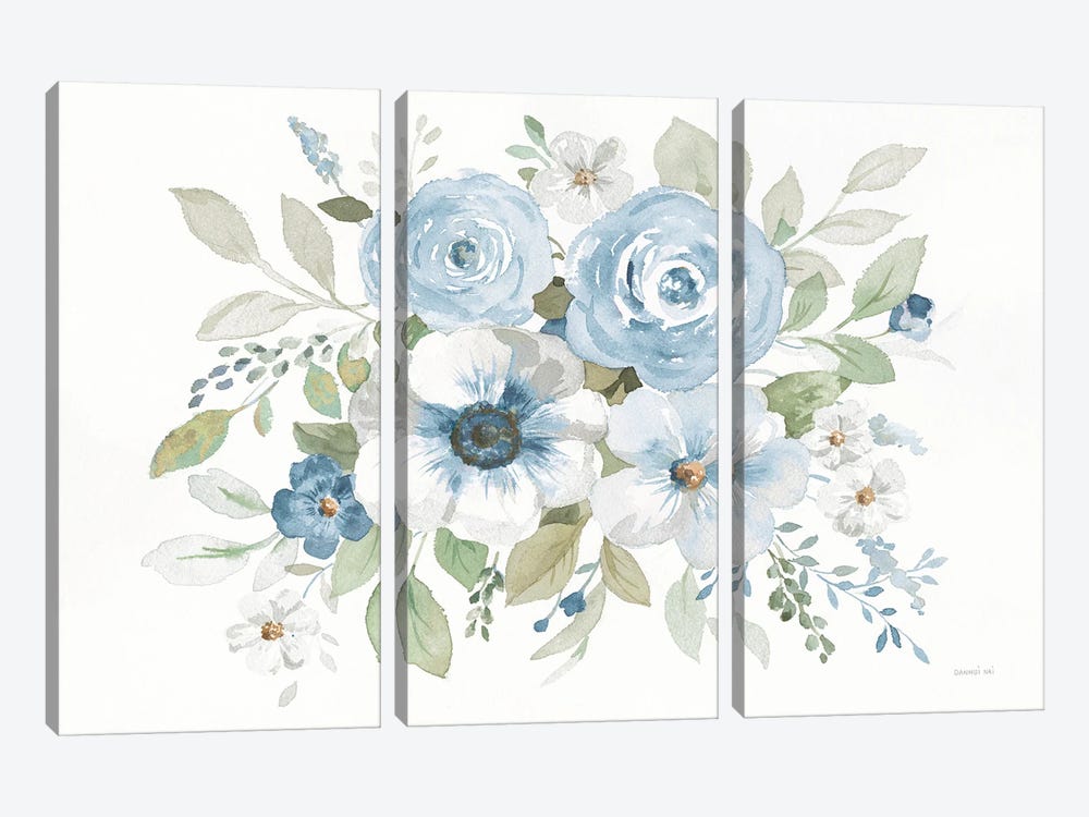 Essence Of Spring I Blue by Danhui Nai 3-piece Art Print