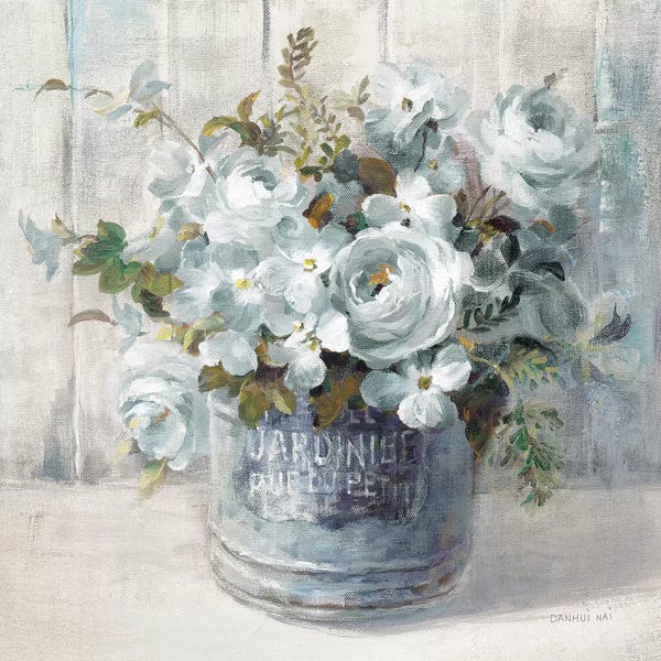 Danhui Nai: Garden Blooms I In Blue by Danhui Nai
