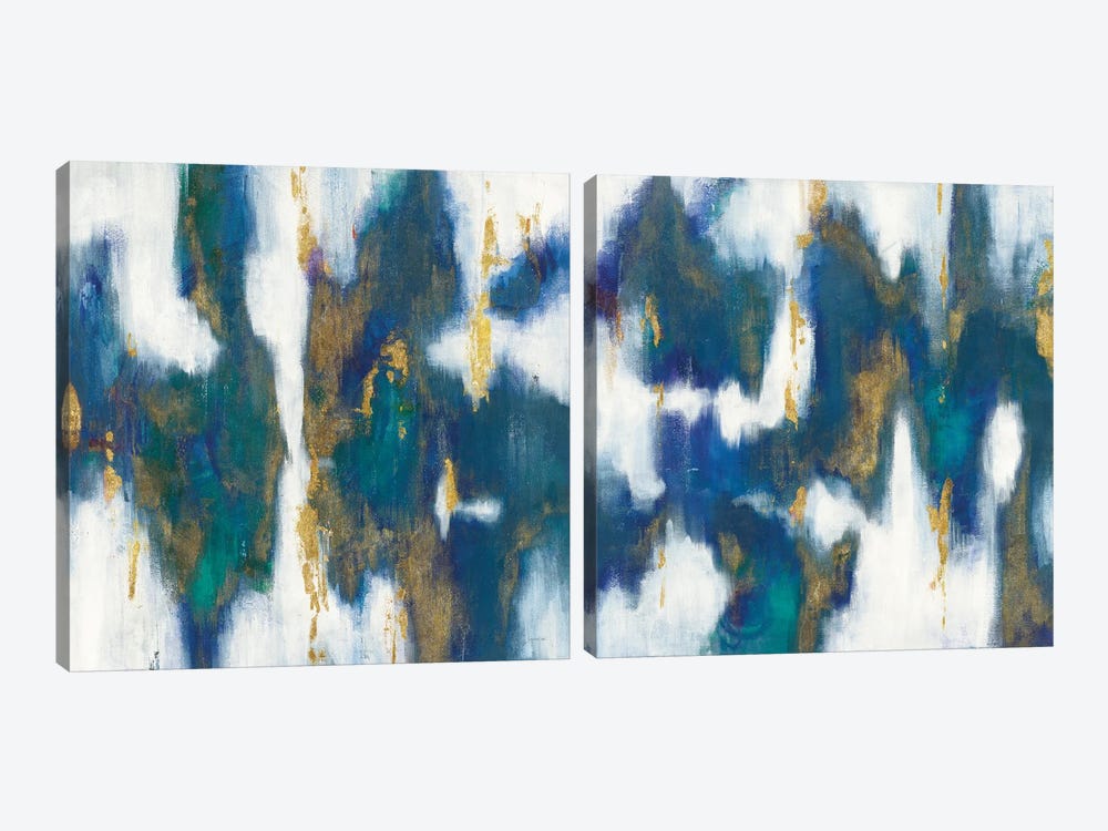 Blue Texture Diptych by Danhui Nai 2-piece Canvas Art Print