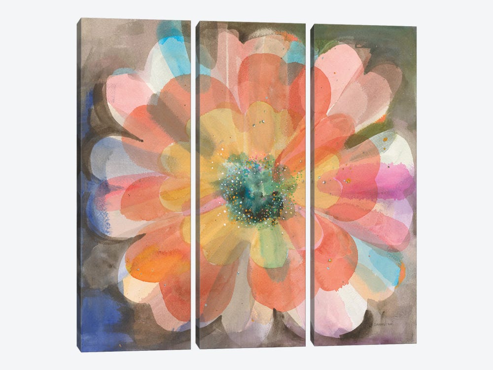 Kaleidoscope Flower by Danhui Nai 3-piece Canvas Print