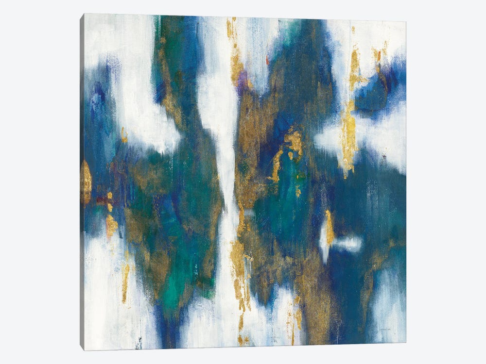 Blue Texture I Gold 1-piece Canvas Print