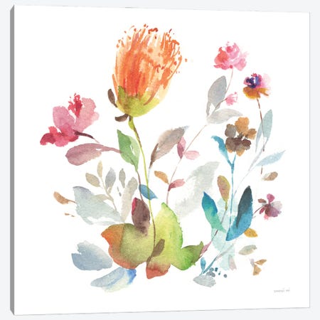 Circle Full of Flowers I Canvas Print #NAI318} by Danhui Nai Canvas Print