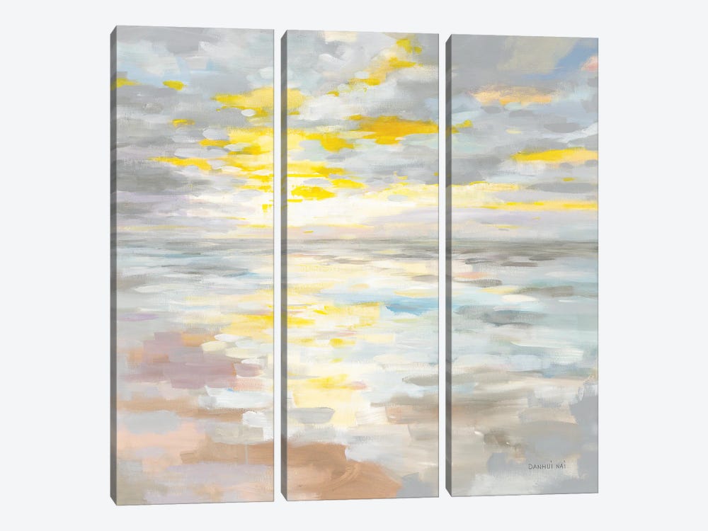 Sunup On The Sea by Danhui Nai 3-piece Canvas Art Print