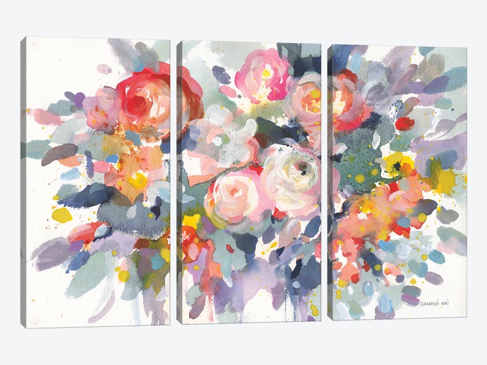 Bloom Burst by Danhui Nai 3-piece Canvas Print
