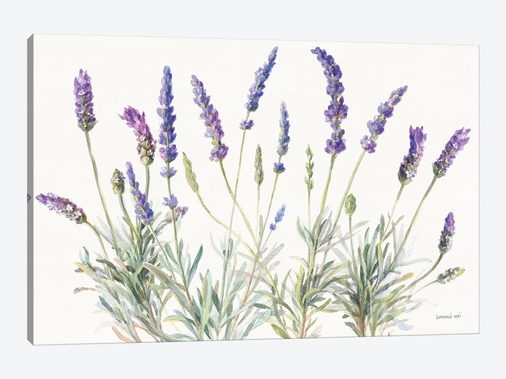 Floursack Lavender V on Linen by Danhui Nai 1-piece Art Print