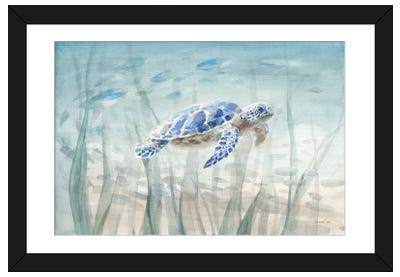 Undersea Turtle Paper Art Print - Best Selling Paper