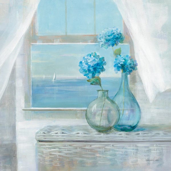 Windows: Beach House Hydrangeas by Danhui Nai
